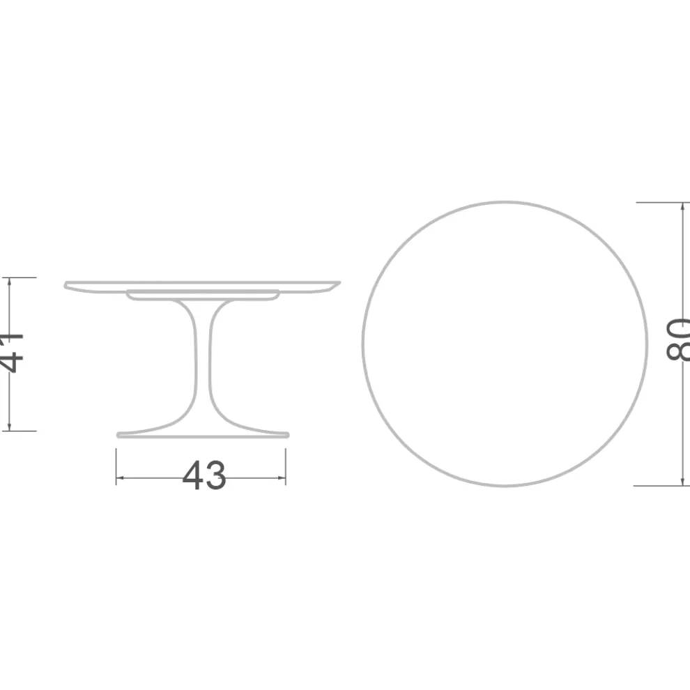 Tulip Eero Saarinen H 41 Couchtisch aus unsichtbarer, ausgewählter Keramik, hergestellt in Italien – Scarlet