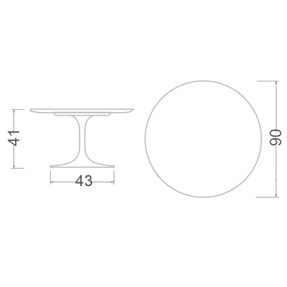 Tulip Eero Saarinen H 41 Couchtisch aus unsichtbarer, ausgewählter Keramik, hergestellt in Italien – Scarlet