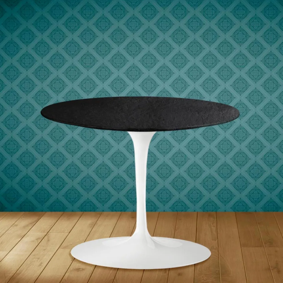 Tulip Eero Saarinen H 41 Couchtisch aus Sirius-Keramik, hergestellt in Italien – Scarlet