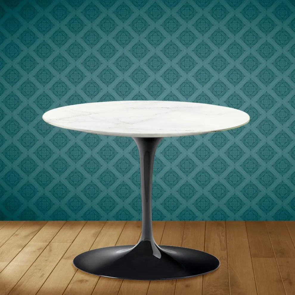 Tulip Eero Saarinen H 41 Couchtisch aus Rem-Keramik, hergestellt in Italien – Scarlet