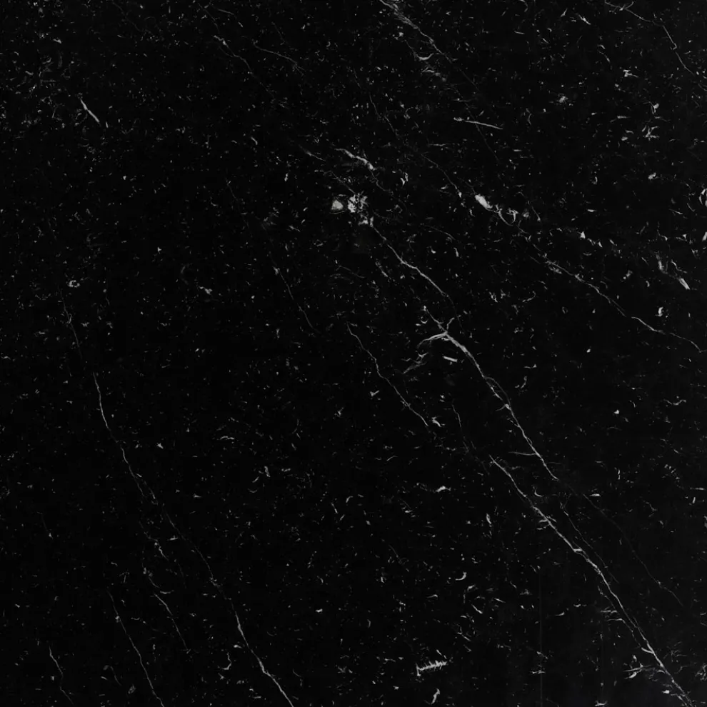 Tulip Eero Saarinen H 41 Couchtisch mit runder Platte aus schwarzem Marquinia-Marmor – Scarlet