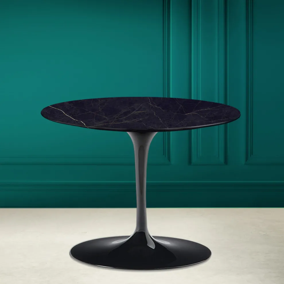 Tulip Eero Saarinen H 41 Couchtisch aus Keramik Noir Laurent, hergestellt in Italien – Scarlet