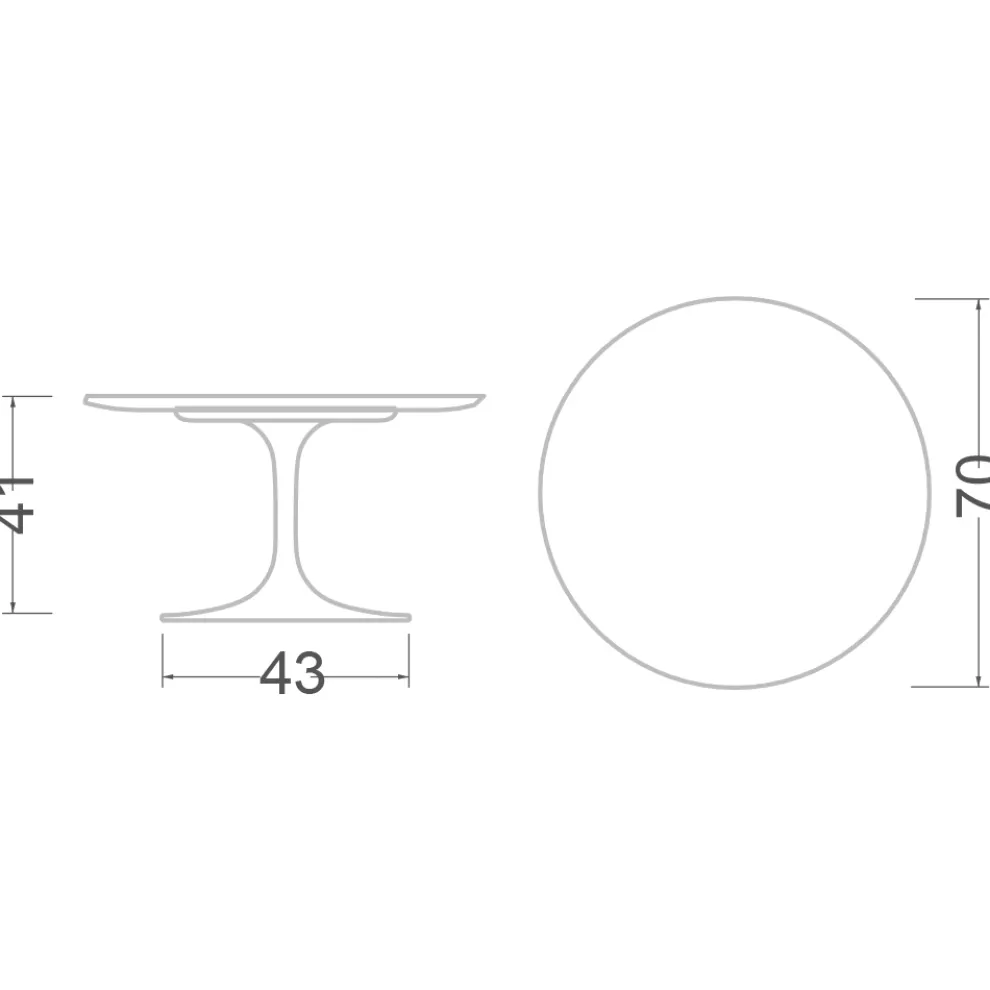 Tulip Saarinen H 41 Runder Couchtisch mit arabesker Marmorplatte, hergestellt in Italien – Scarlet