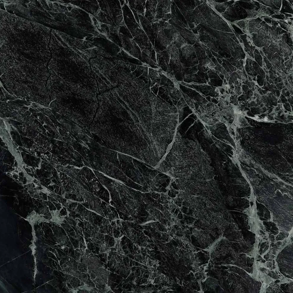 Tulip Saarinen H 41 Couchtisch mit grüner Alpen-Marmorplatte, hergestellt in Italien – Scarlet