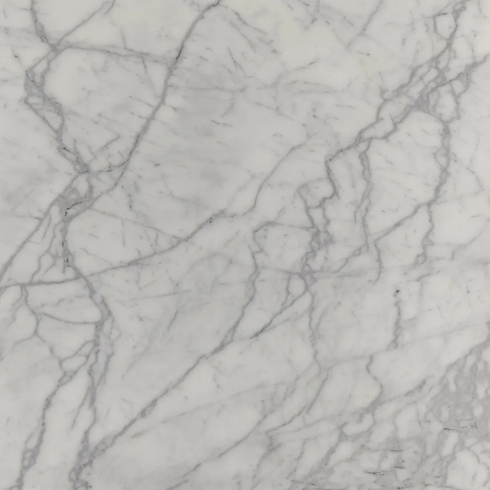 Tulip Saarinen H 41 Couchtisch aus Carrara-Marmor Statuarietto, hergestellt in Italien – Scarlet