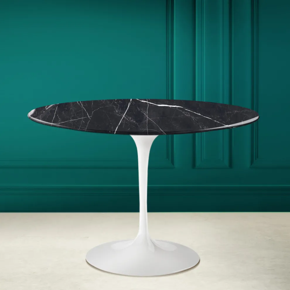 Tulpe Tisch Eero Saarinen H 73 in Keramik Marquinia Made in Italy - Scharlachrot