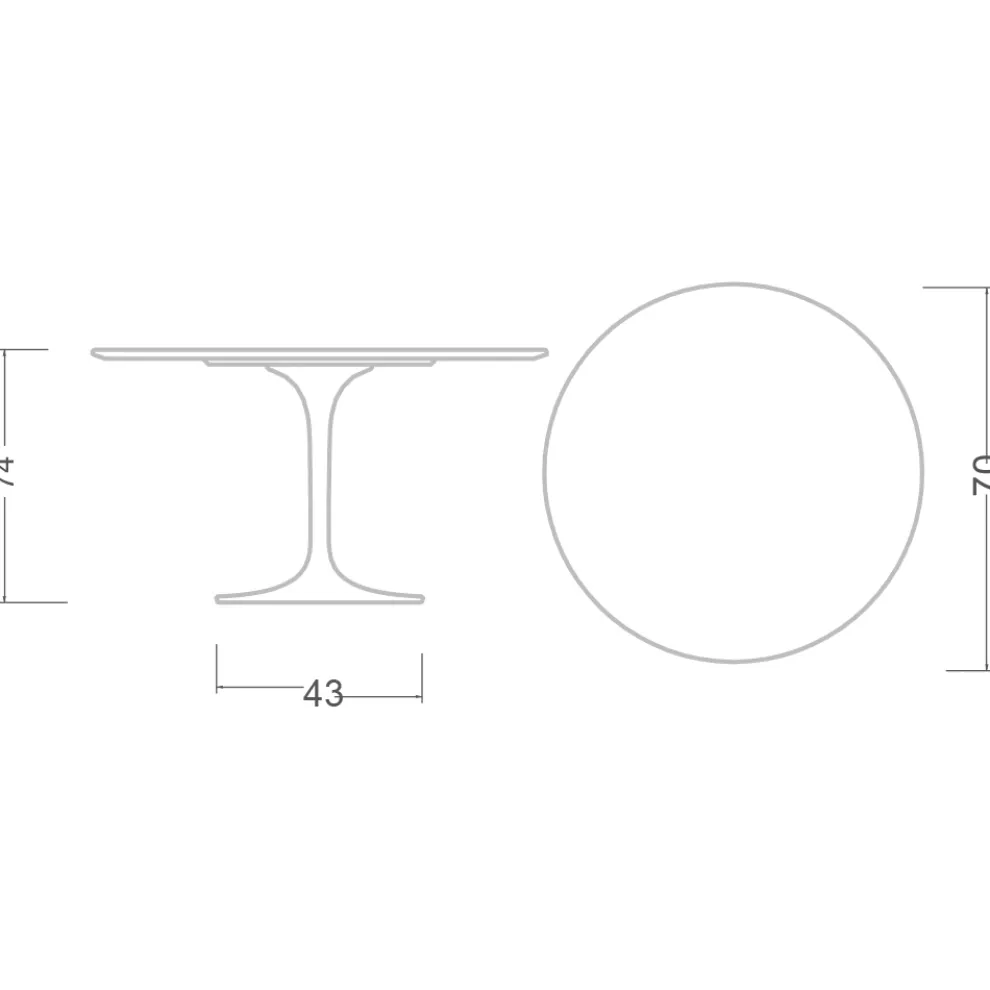 Tulpe Tisch Eero Saarinen H 73 in Keramik Marquinia Made in Italy - Scharlachrot