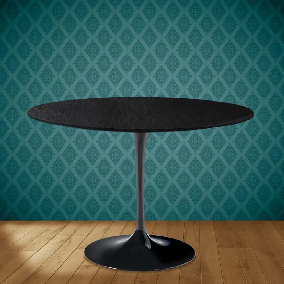 Tulpentisch Eero Saarinen H 74 Rund Keramik Sirius Made in Italy - Scharlachrot