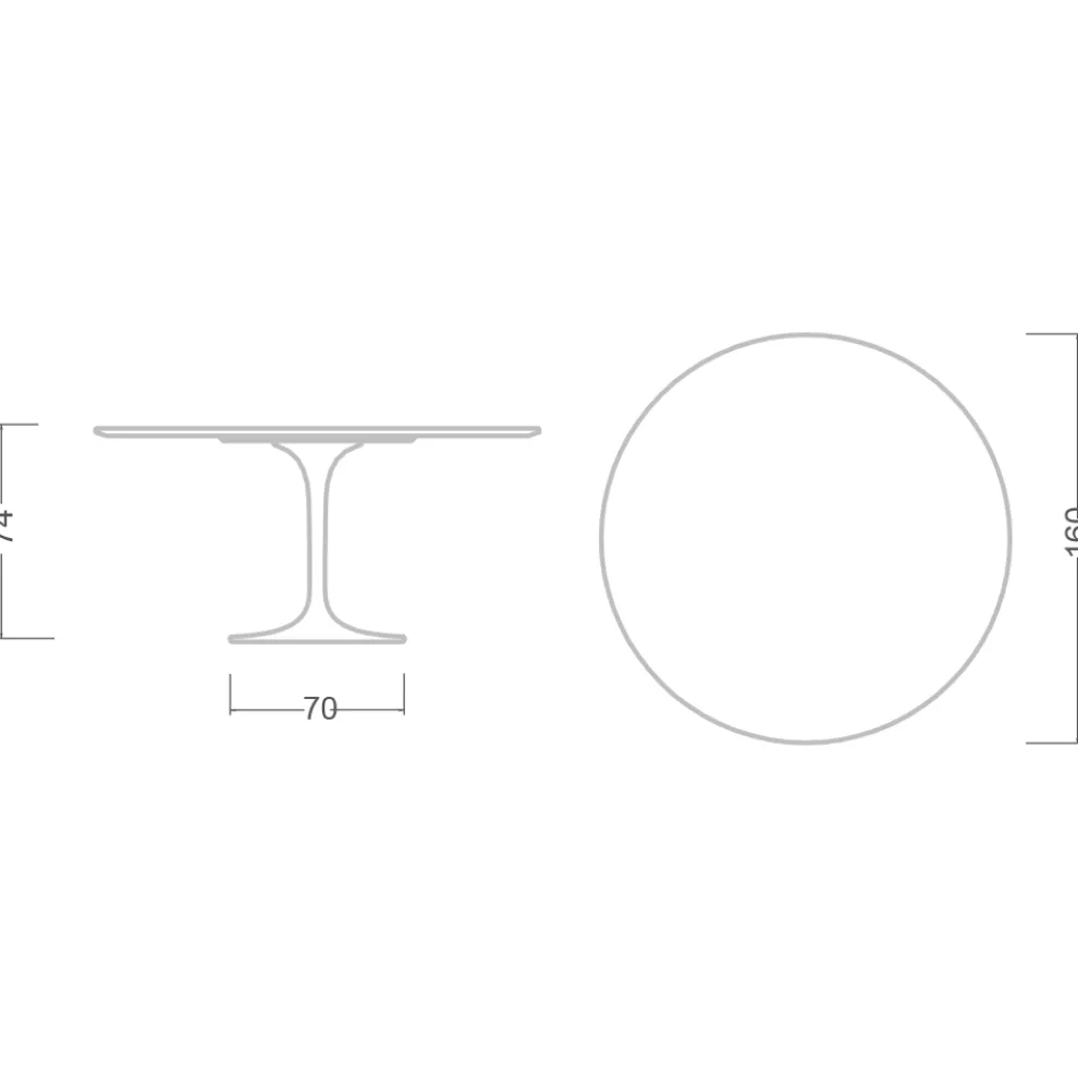 Tulpentisch Eero Saarinen H 73 aus Keramik Pietra Grau Made in Italy - Scharlachrot