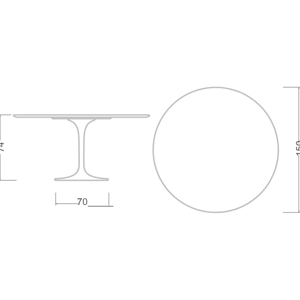 Tulpentisch Eero Saarinen H 74 aus Arabescato-Marmor Made in Italy - Scharlachrot