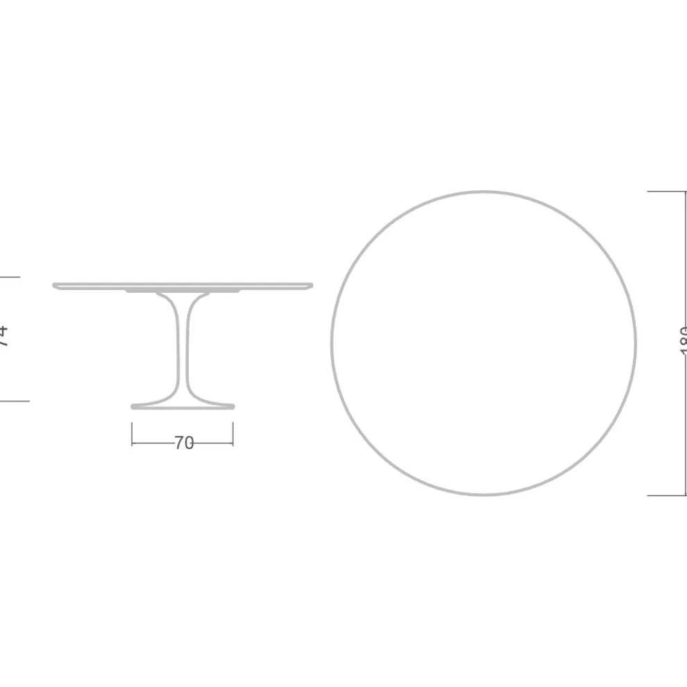 Tulpentisch Eero Saarinen H 74 aus Arabescato-Marmor Made in Italy - Scharlachrot