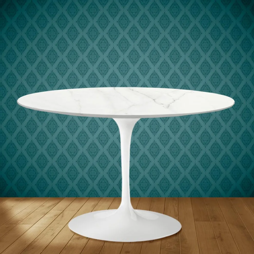 Tulpentisch Eero Saarinen H 74 aus Keramik Rem Made in Italy - Scharlachrot