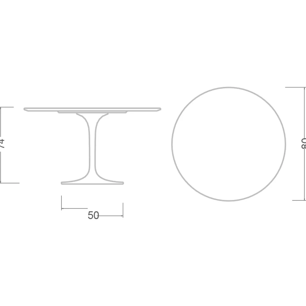 Tulpentisch Eero Saarinen H 74 aus Keramik Sirius Made in Italy - Scharlachrot