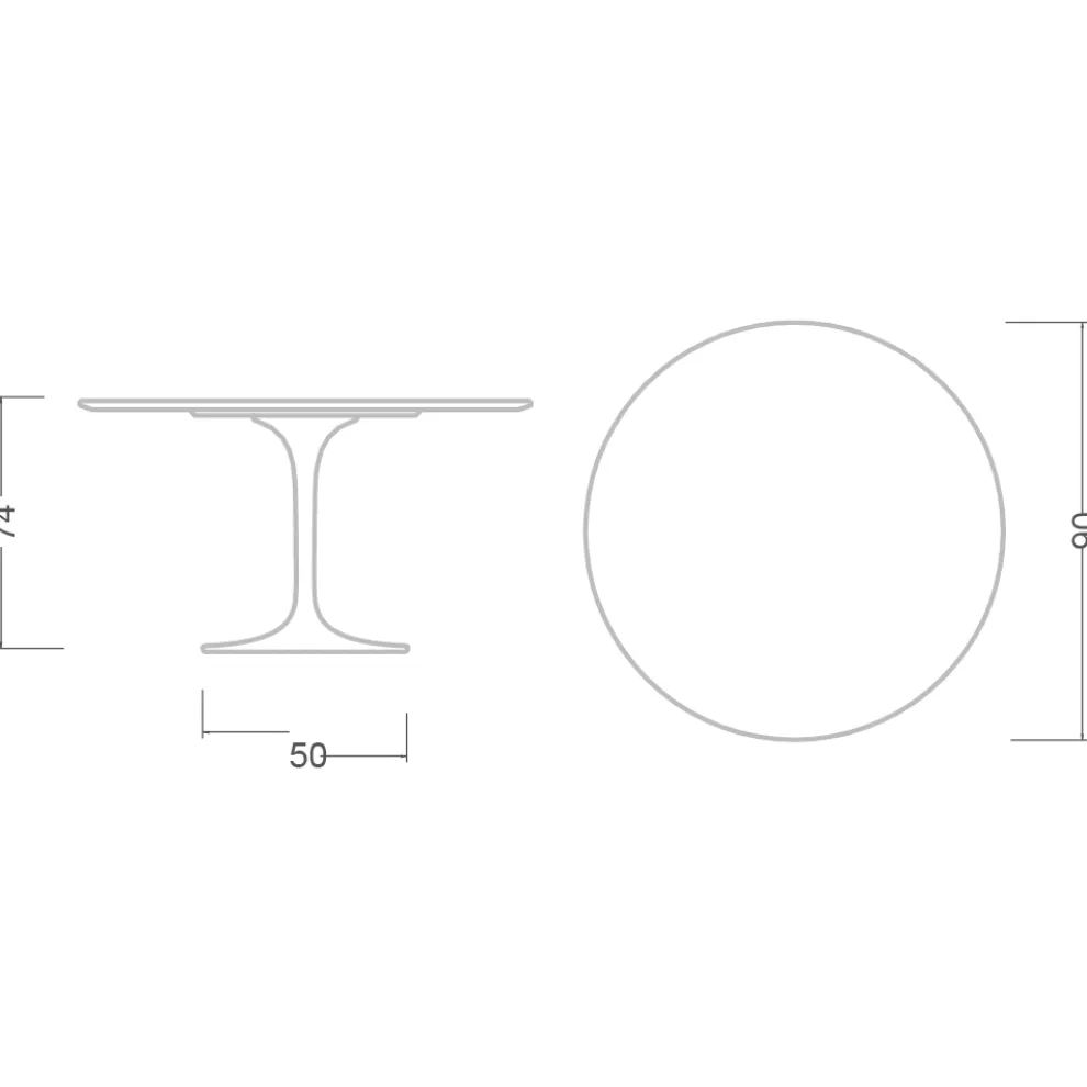 Tulpentisch Eero Saarinen H 74 aus Keramik Sirius Made in Italy - Scharlachrot
