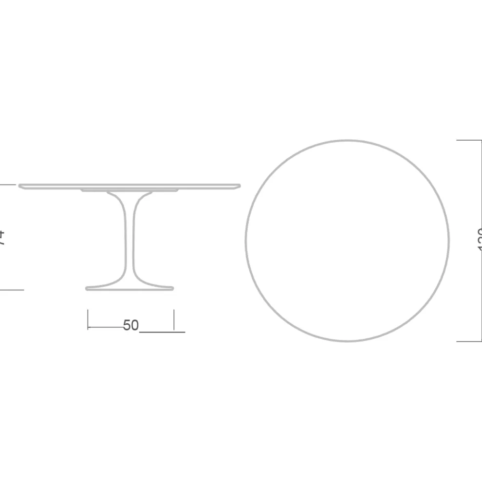 Tulpentisch Eero Saarinen H 74 aus Keramik Sirius Made in Italy - Scharlachrot