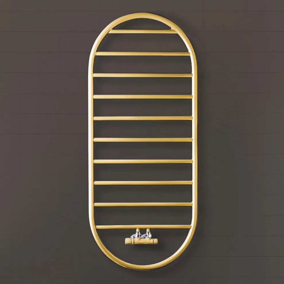 „Tutto Tondo Slim“ Design-Handtuchwärmer aus Stahl Made in Italy - Glatt