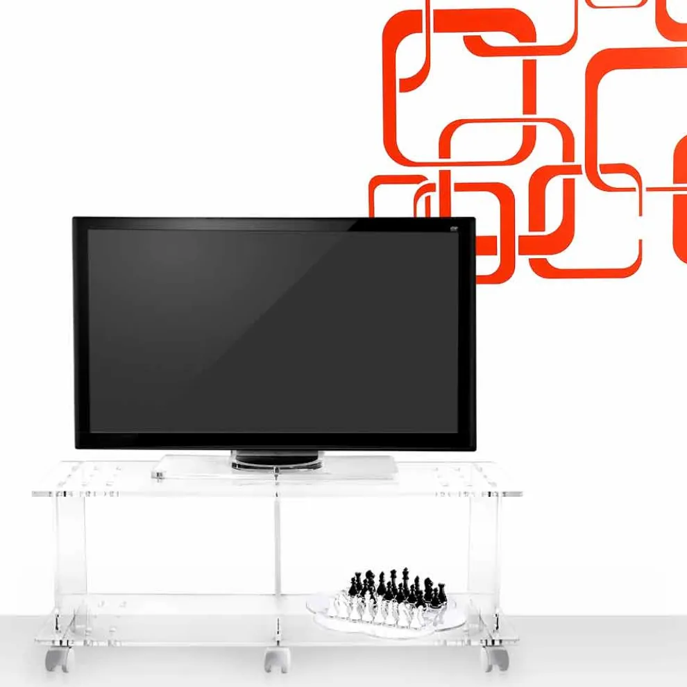 TV-Schrank im modernen Design aus transparentem Plexiglas Mago