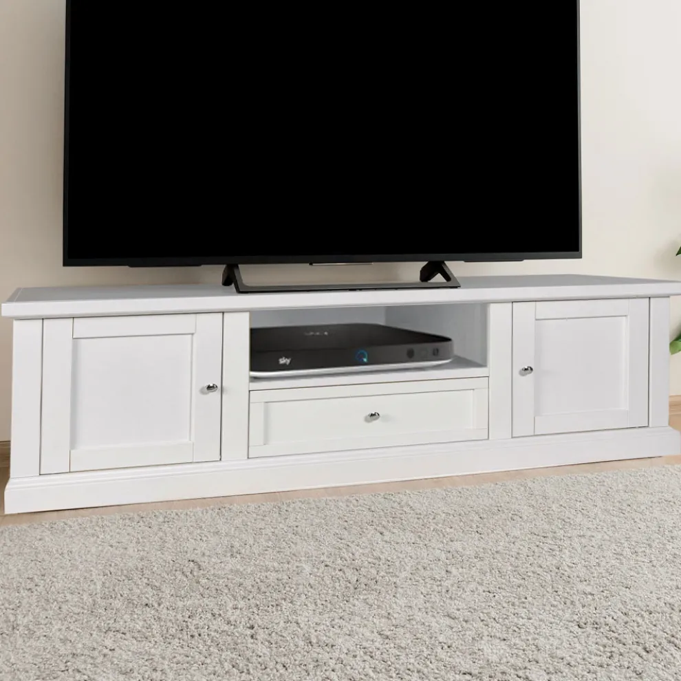 TV-Ständer mit 2 Türen, 1 Schublade und 1 offenem Fach Made in Italy – Forseti