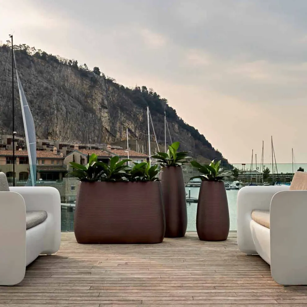 Innen- oder Außenvase, Kunststoff-Pflanzgefäß 3 Abmessungen, 2 Stück - Pandora von Myyour