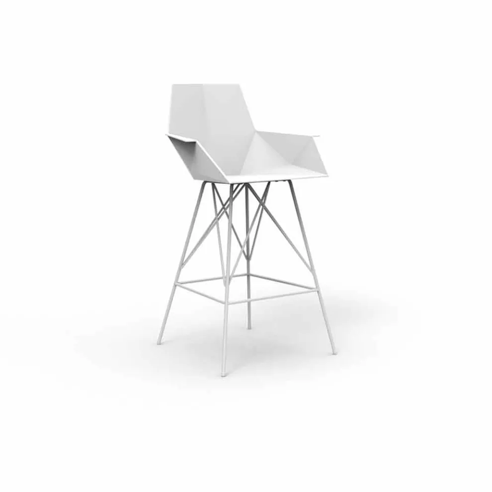 Hocker mit Armlehnen Faz von Vondom aus Polypropylen und Edelstahl, 4 Stück