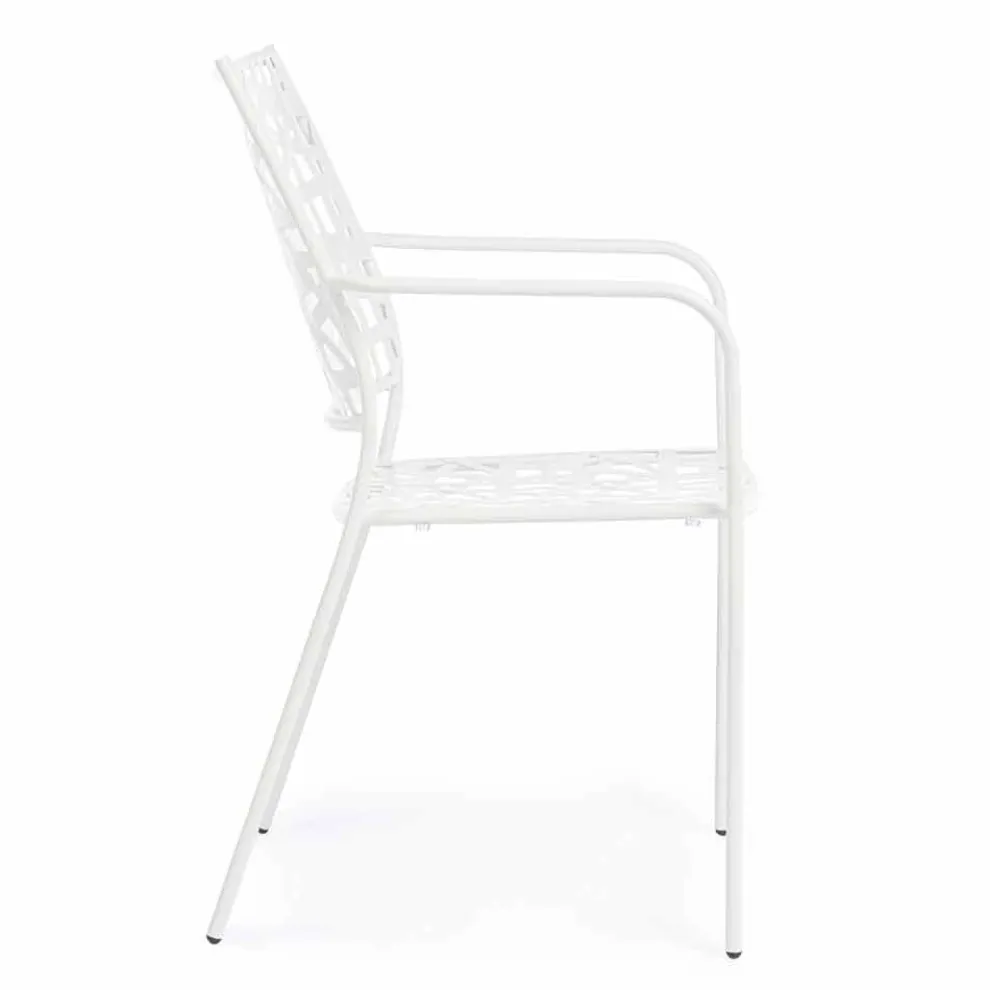 Stapelbarer Outdoor-Stuhl aus mattem Stahl, 4 Stück - Ralia