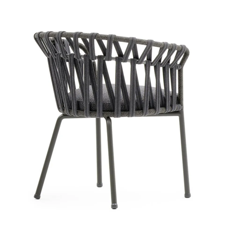 Outdoor-Sessel aus Seil, Stoff und Aluminium - Emma Cross von Varaschin