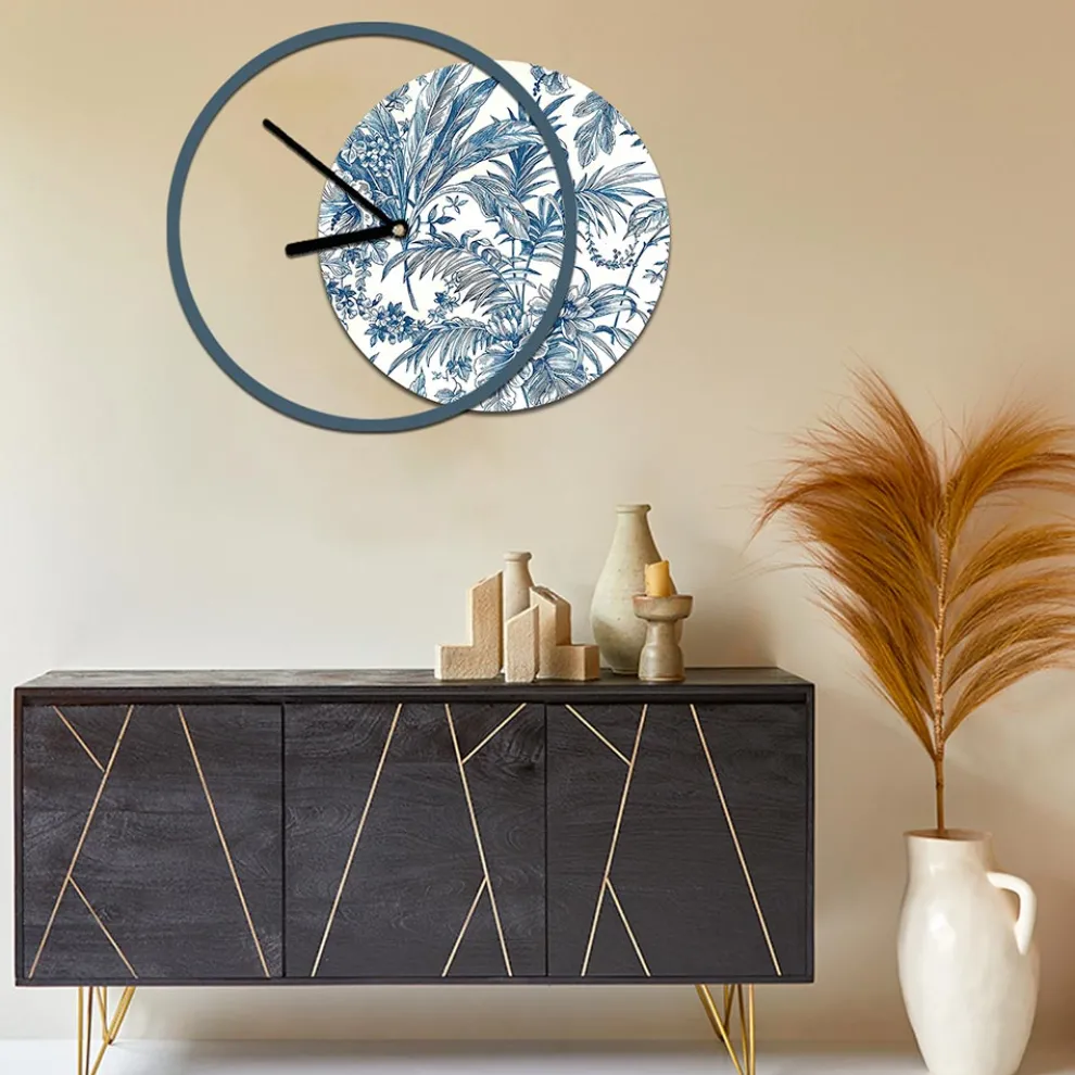 Uhr mit hölzerner und bedruckter Platte, hergestellt in Italien – Malawi