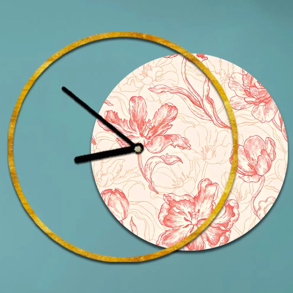 Uhr mit hölzerner und bedruckter Platte, hergestellt in Italien – Malawi