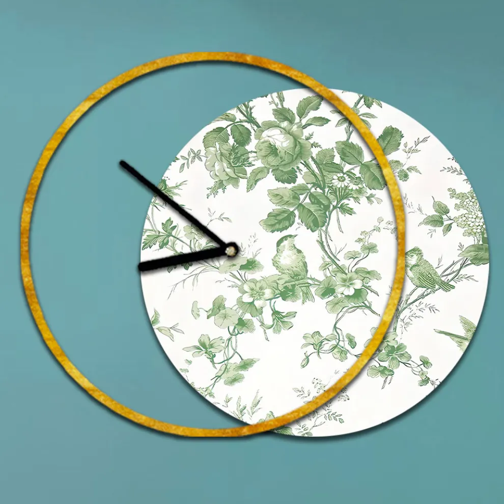 Uhr mit hölzerner und bedruckter Platte, hergestellt in Italien – Malawi