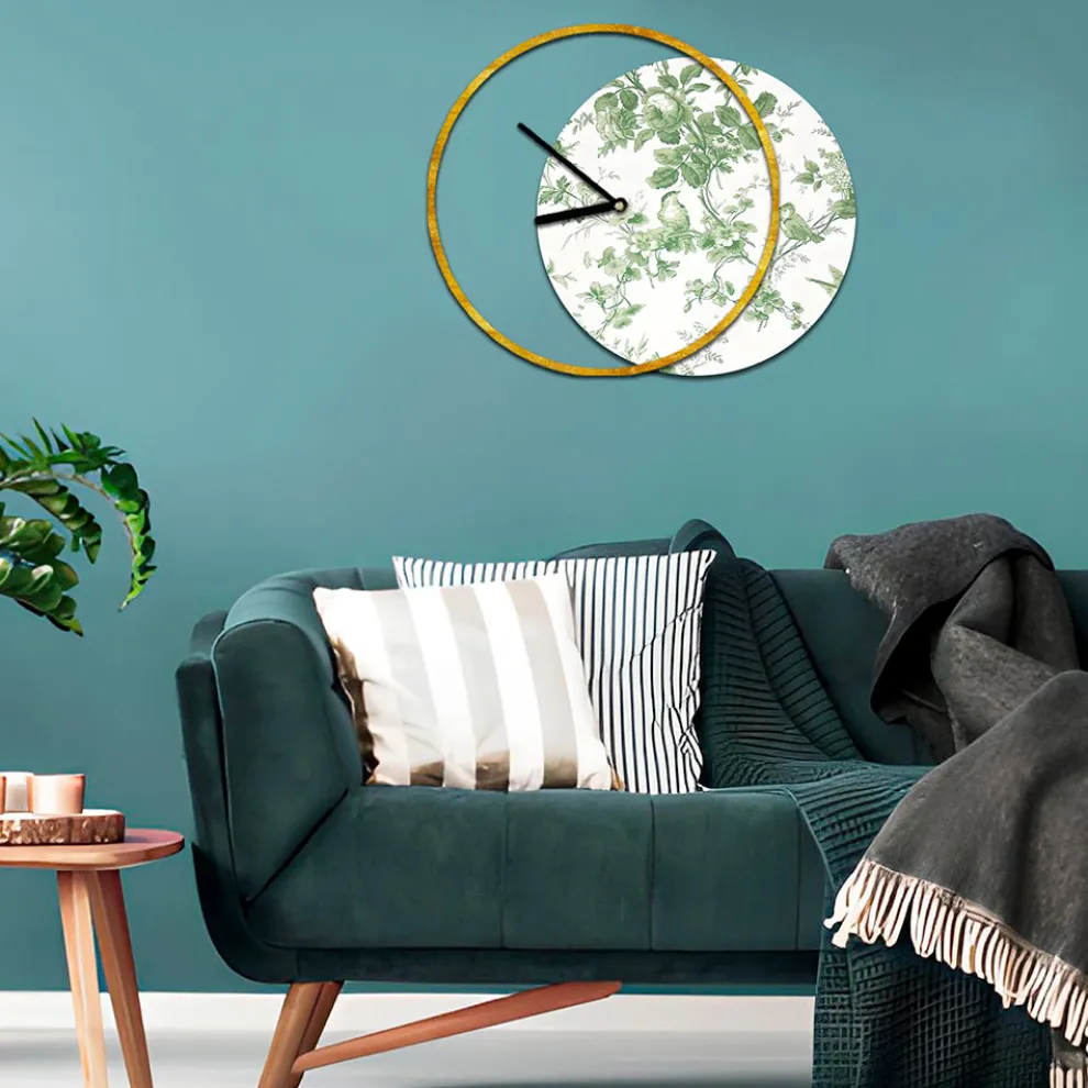 Uhr mit hölzerner und bedruckter Platte, hergestellt in Italien – Malawi