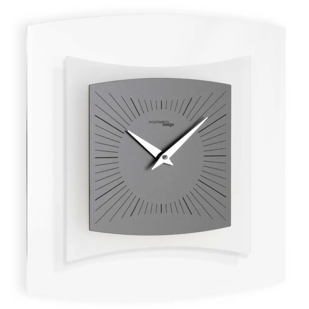 Wanduhr aus transparentem und Bisatin-Methacrylat, hergestellt in Italien – Glad
