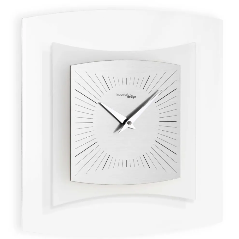 Wanduhr aus transparentem und Bisatin-Methacrylat, hergestellt in Italien – Glad