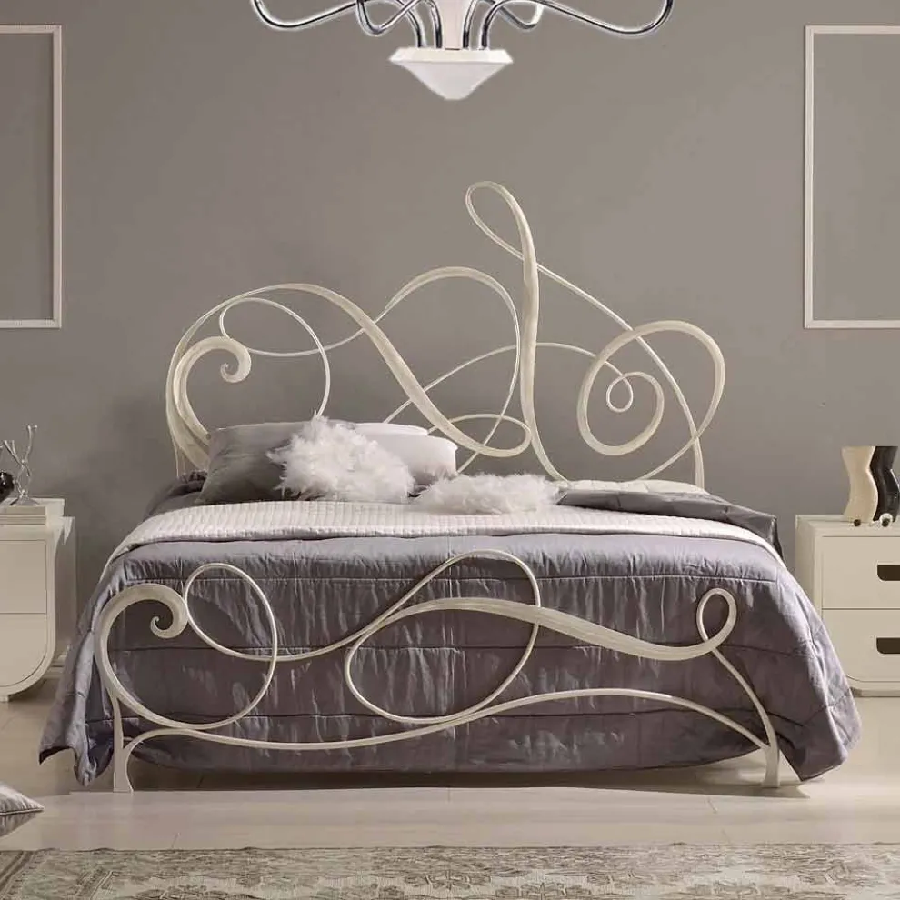 Schmiedeeisen Doppelbett Dekoration 160x190 cm Atena Made in Italy