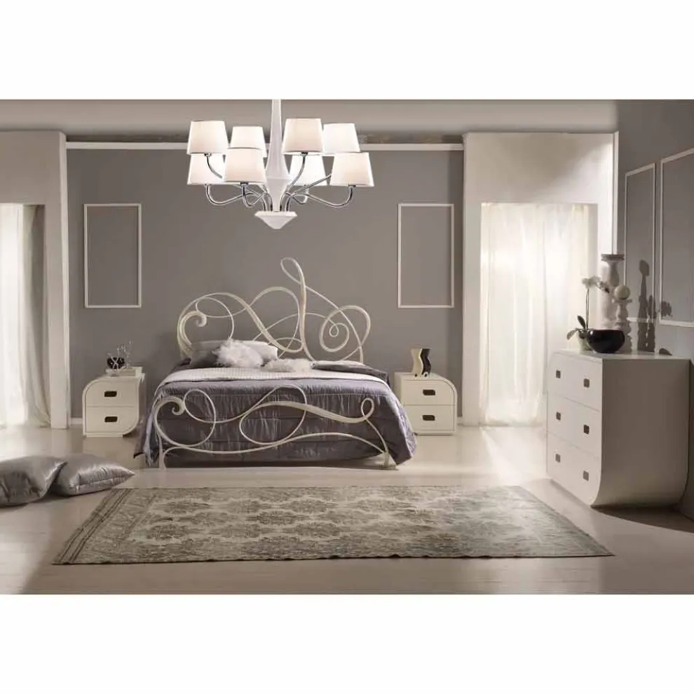 Schmiedeeisen Doppelbett Dekoration 160x190 cm Atena Made in Italy