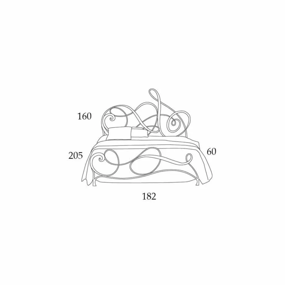 Schmiedeeisen Doppelbett Dekoration 160x190 cm Atena Made in Italy