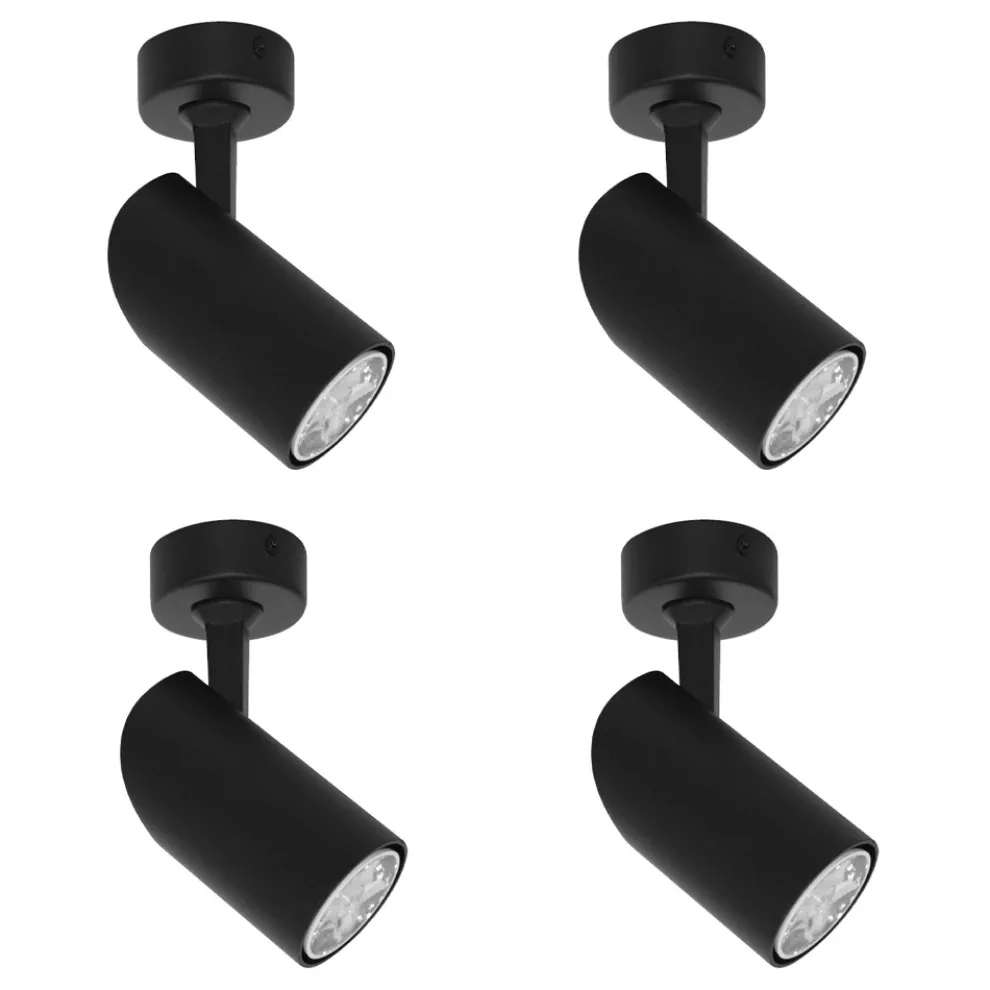 Verstellbare Spotlight Deckenleuchte aus weißem oder schwarzem Aluminium 4 Stück - Lazzaro