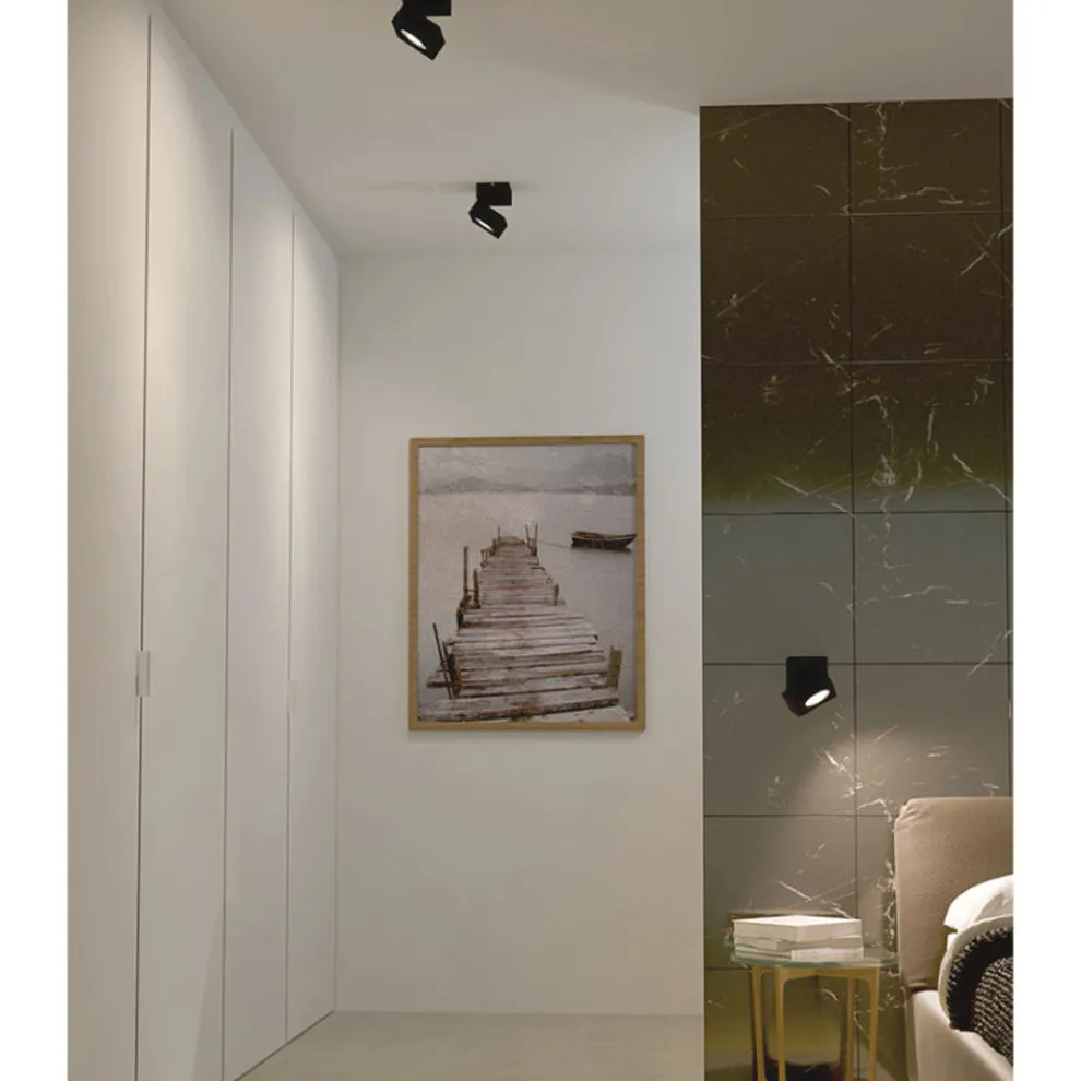 Verstellbare 14W LED-Wandleuchte aus weißem oder schwarzem Aluminium - Vernon