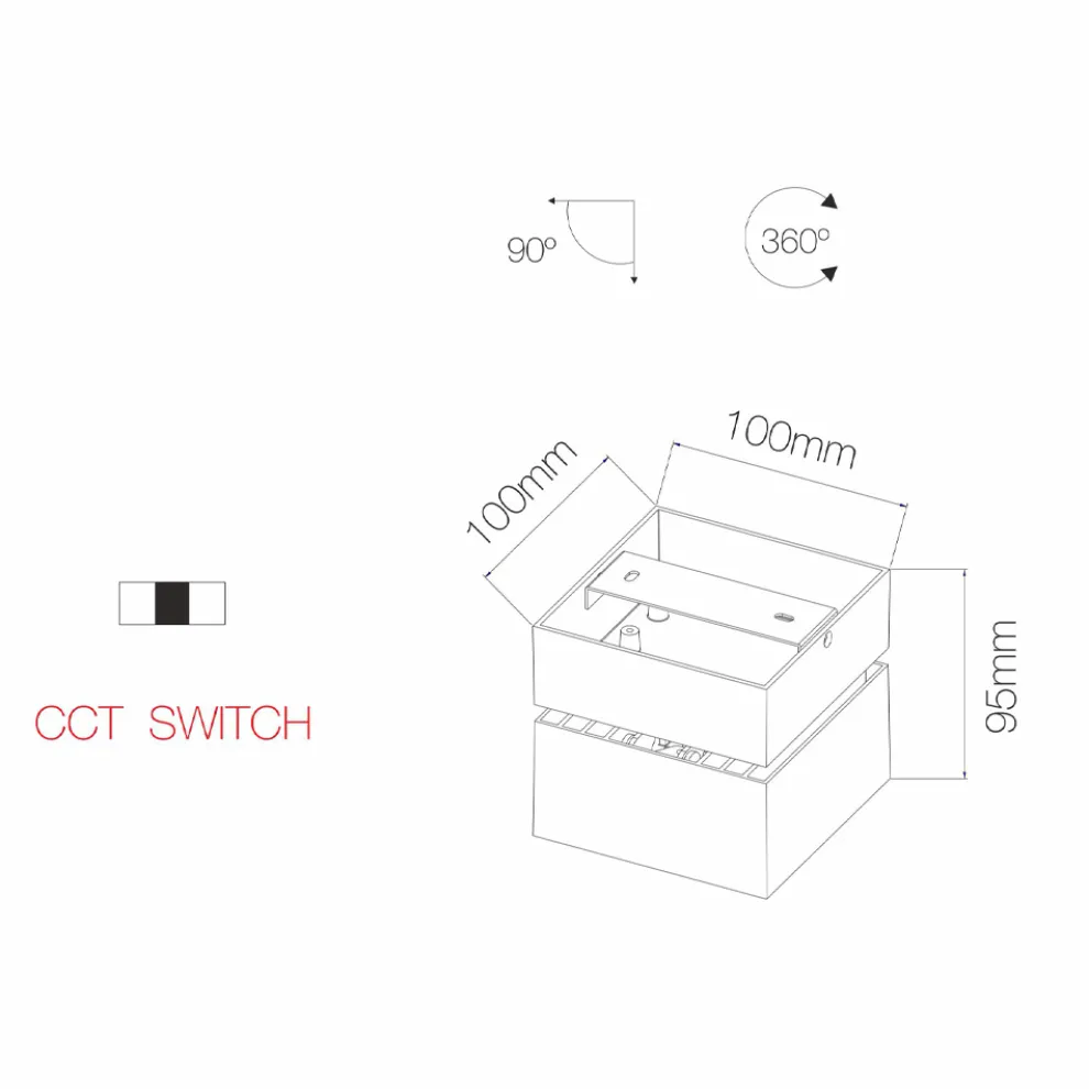 Verstellbare 14W LED-Wandleuchte aus weißem oder schwarzem Aluminium - Vernon