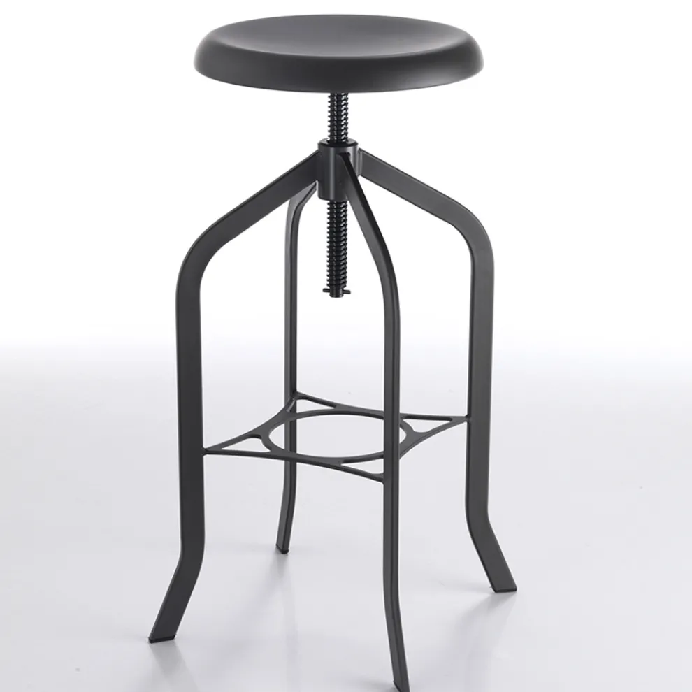 Verstellbarer Küchenhocker aus mattem Gunmetal - Dorello