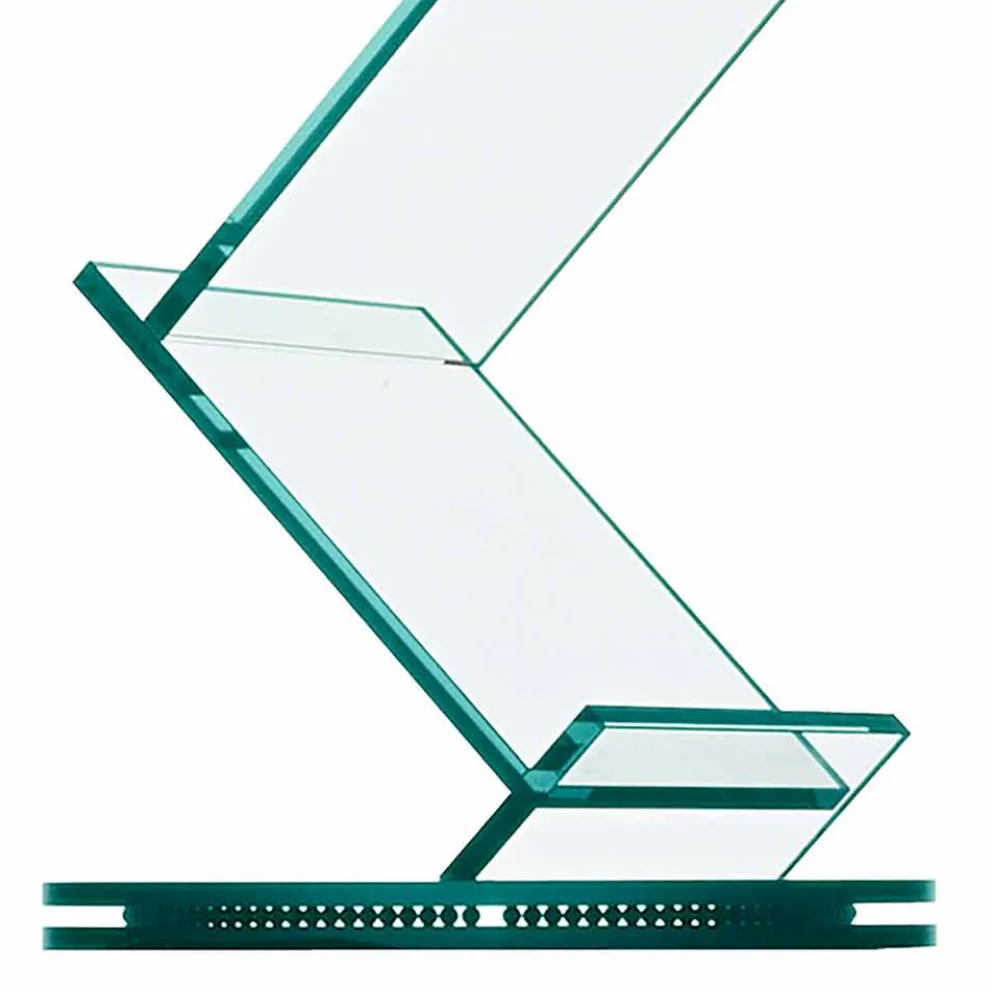 Vertikales Bücherregal aus transparentem Glas für freistehendes Wohnzimmer - Brugo