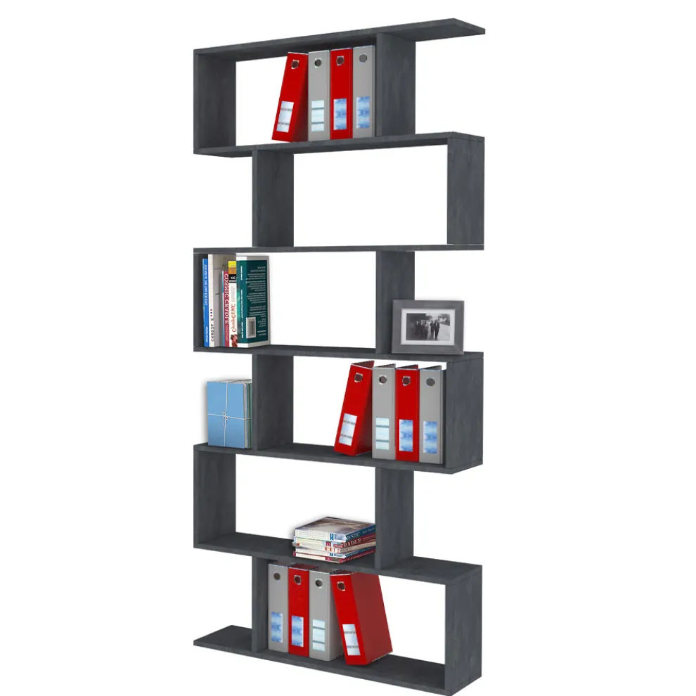 Vertikales Design-Wand-Bücherregal Wohnzimmer aus Holz 3 Ausführungen - Minetta