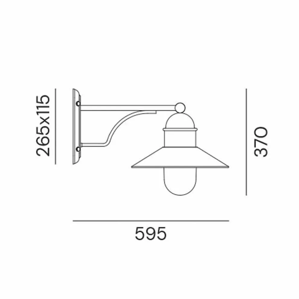Vintage Außenwandlampe aus Messing, Kupfer und Glas - Borgo von Il Fanale