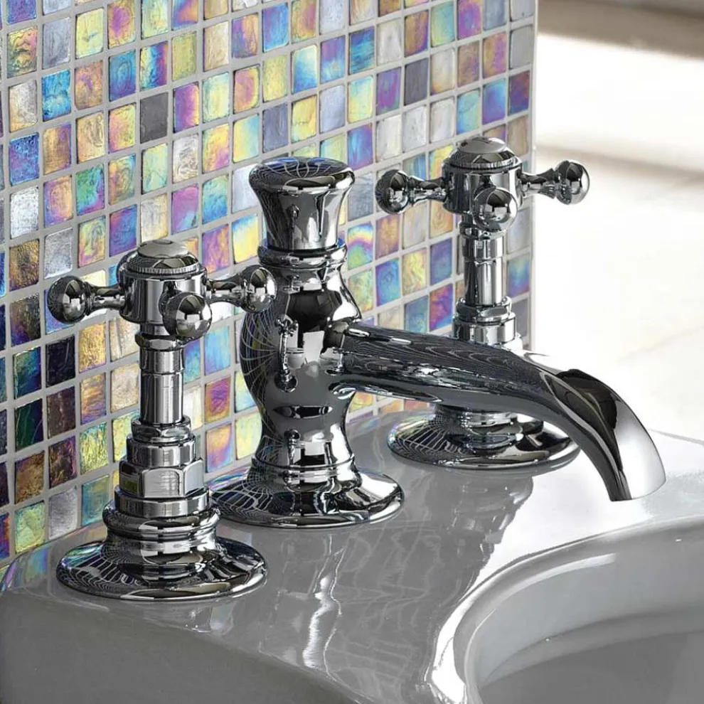 Vintage Bidetarmaturen aus Vintage Messing mit 3 Löchern Made in Italy - Elisea