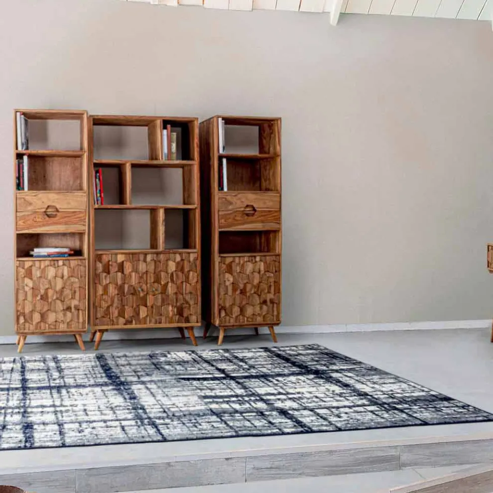 Vintage Design Boden Bücherregal in Holz und Stahl Homemotion - Ventador