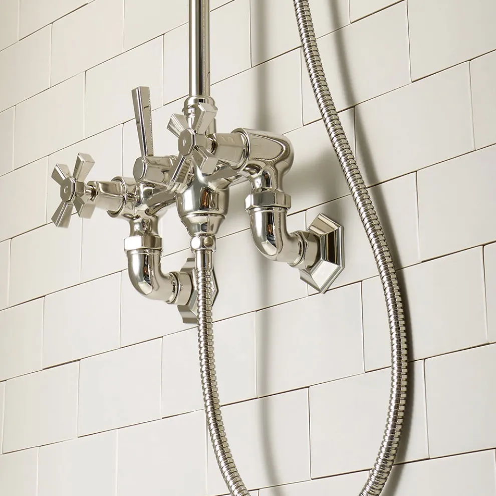 Vintage Duschgruppe mit Messingstange Made in Italy – Silvana