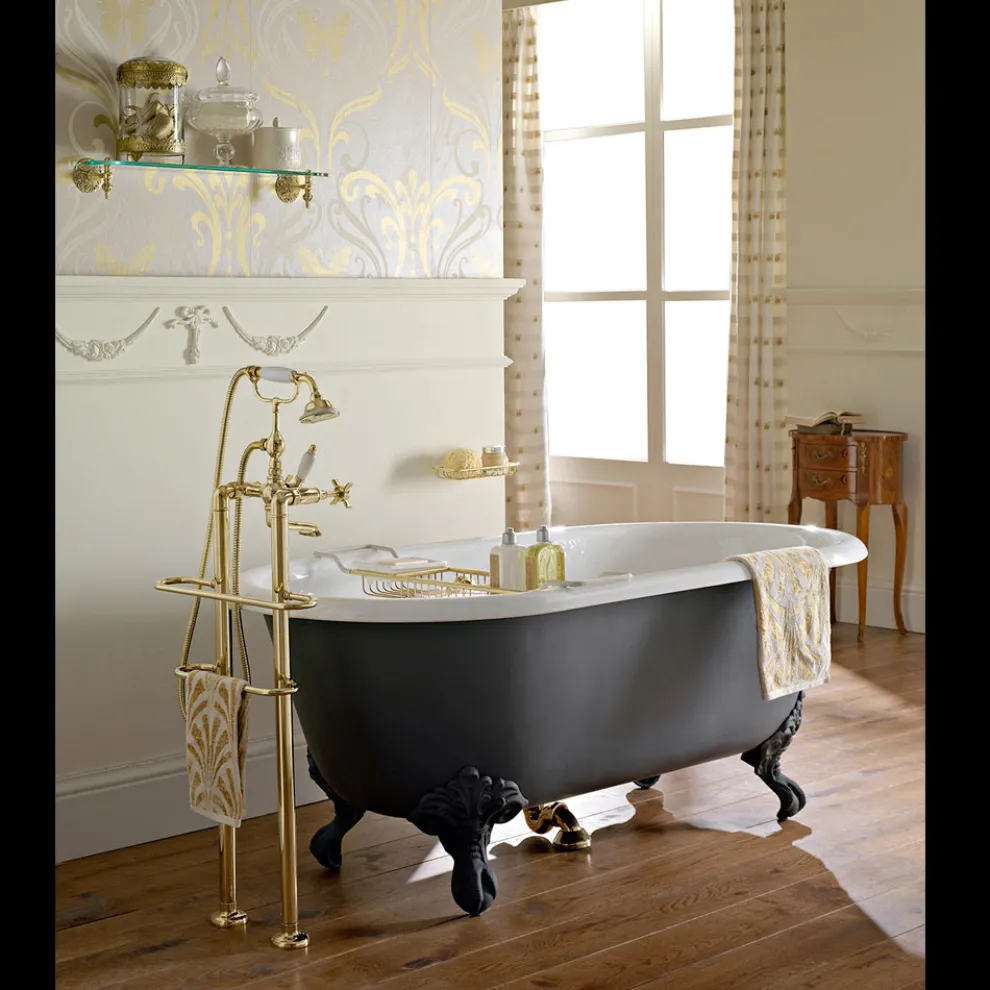 Vintage freistehende Badewanne mit gusseisernen Füßen, Made in Italy - Naima