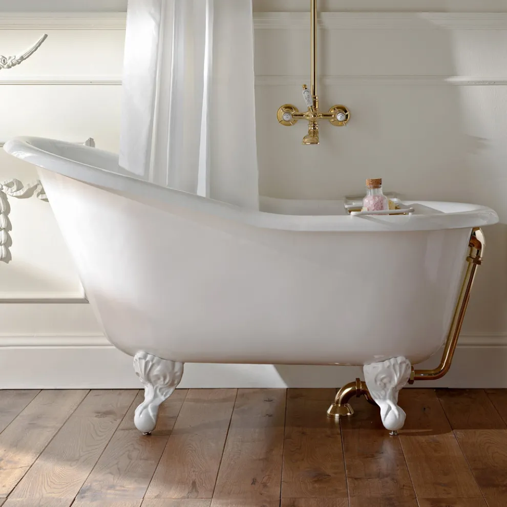 Vintage freistehende Badewanne aus weißem Gusseisen Made in Italy - Paulina