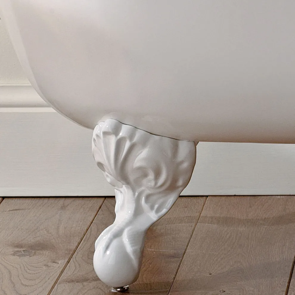 Vintage freistehende Badewanne aus weißem Gusseisen Made in Italy - Paulina