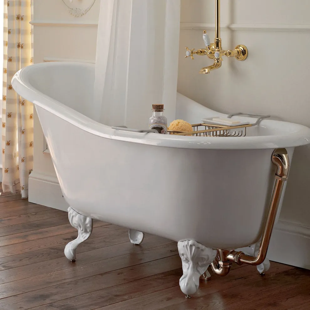 Vintage freistehende Badewanne aus weißem Gusseisen Made in Italy - Paulina