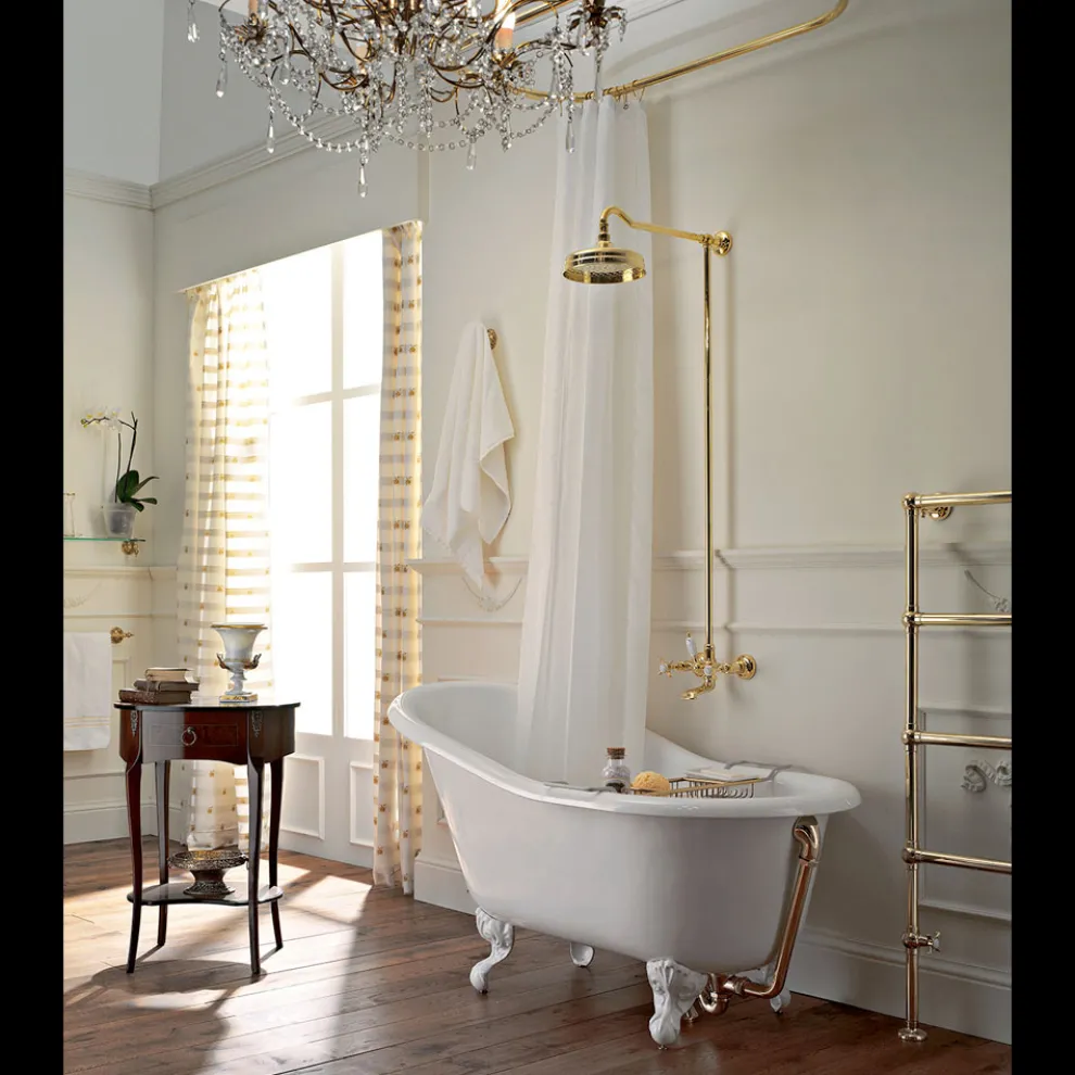 Vintage freistehende Badewanne aus weißem Gusseisen Made in Italy - Paulina